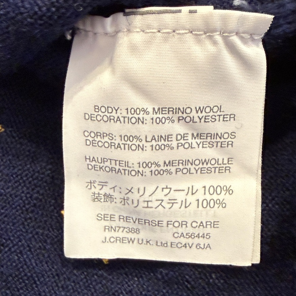 J. Crew Navy Sweater with Embroidered Gold Stars - Picture 8 of 8